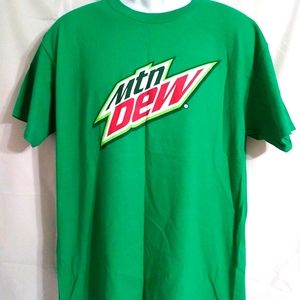 Mountain Dew Vintage Style Print Large T Shirt